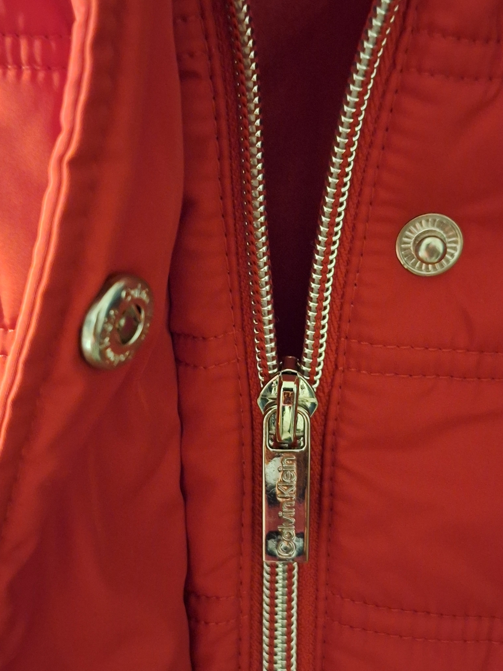 *** 3 for $15*** Calvin Klein Women’s Red Quilted Puffer Vest - Picture 2 of 7